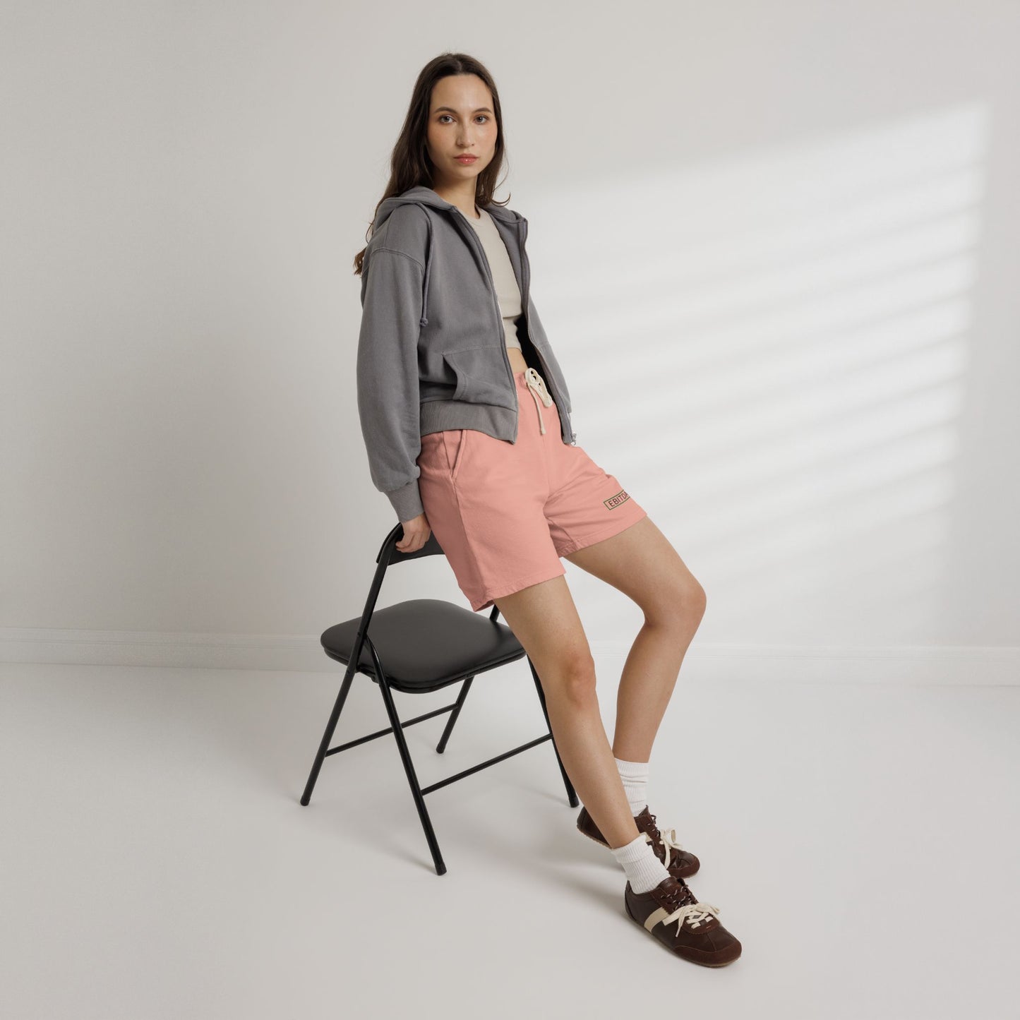 EBITDA Embroidered Sweat Shorts — Lightweight Fleece Casual Lounge Shorts
