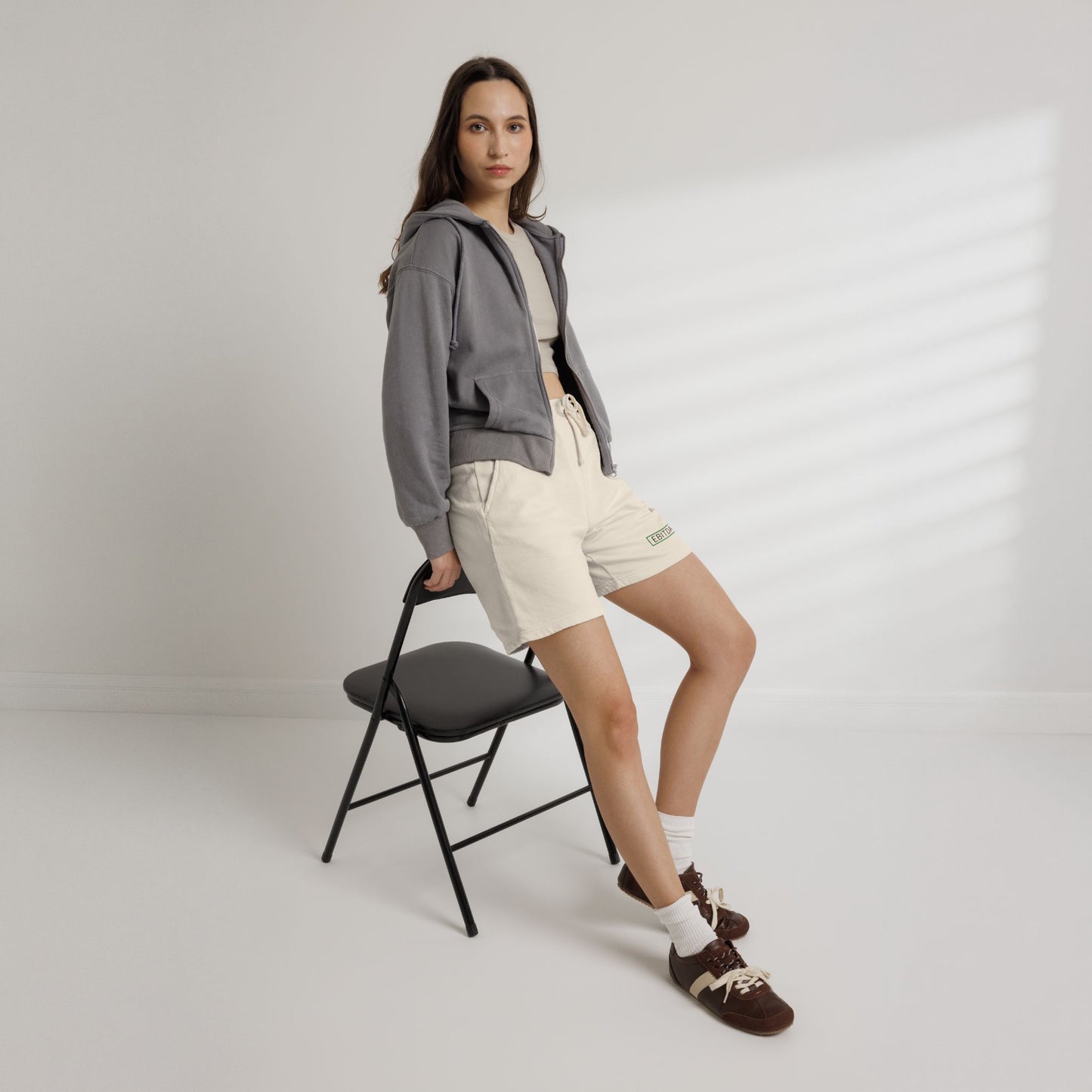 EBITDA Embroidered Sweat Shorts — Lightweight Fleece Casual Lounge Shorts